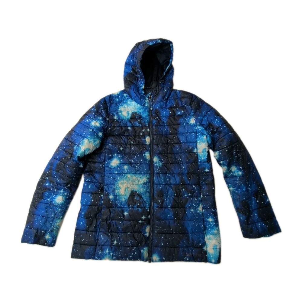 Lands End Hooded Insulated Packable Jacket Kids L 10 12 Cosmic Blue Outdoor